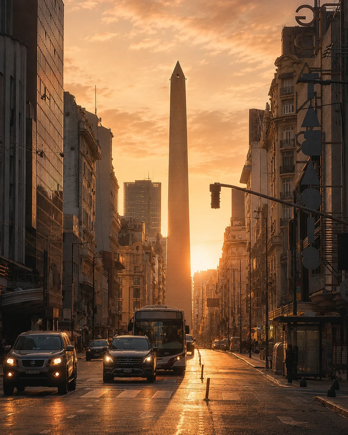 Obelisco de Buenos Aires al atardecer