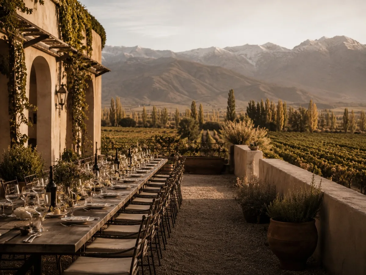 Viñedos de Mendoza frente a la cordillera